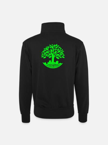 tree of life, zen, ecology - Unisex sweater with zip collar - black