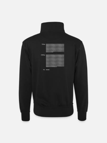 720P1080P4K white - Unisex sweater with zip collar - black