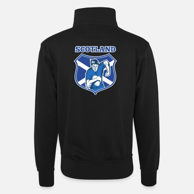 Schottland, Schottland, Schottland - Unisex Pullover mit Zip-Kragen - Schwarz