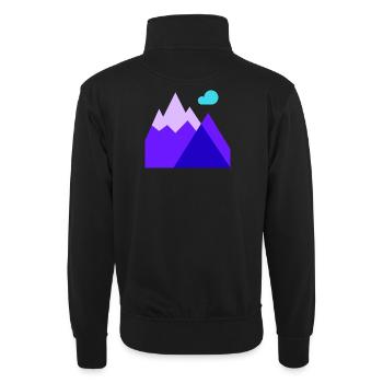 Bergfahren, Skifahren, Skifahren - Unisex Pullover mit Zip-Kragen - Schwarz - Hinten