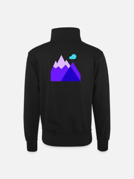 Mountain, Skiing, Downhill Skiing - Unisex sweater with zip collar - black