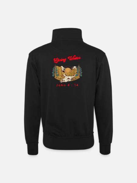 Sunset in Wilderness - Unisex sweater with zip collar - black