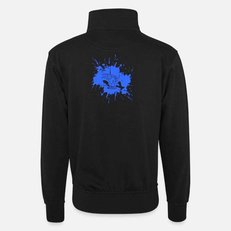 Bridge in a Splash > Vectorgraphic - Unisex Pullover mit Zip-Kragen - Schwarz
