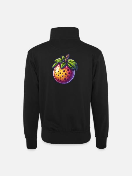 Bunte Passionsfrucht im Urban Style - Unisex Pullover mit Zip-Kragen - Schwarz