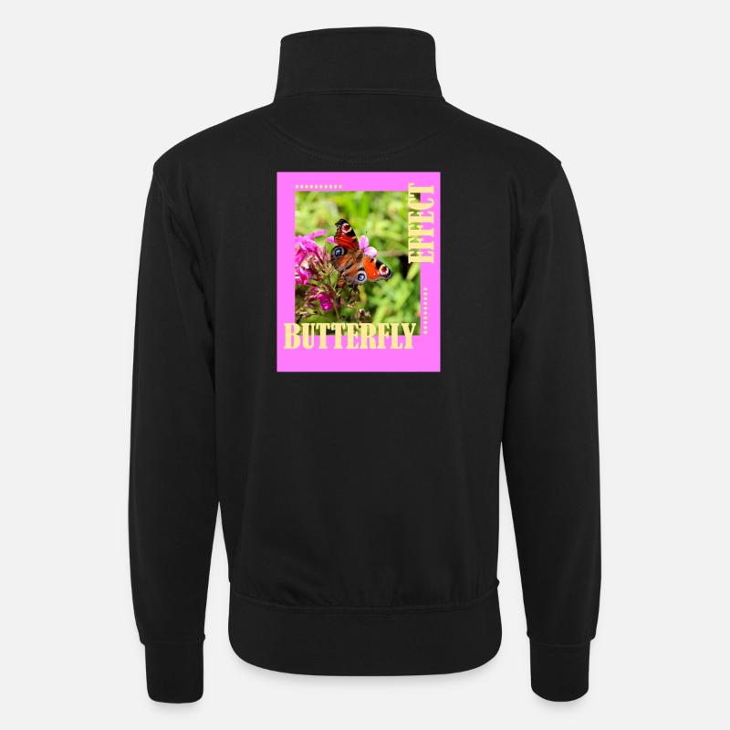 Conception de photos à effet papillon - Sweat col montant zippé unisexe - noir
