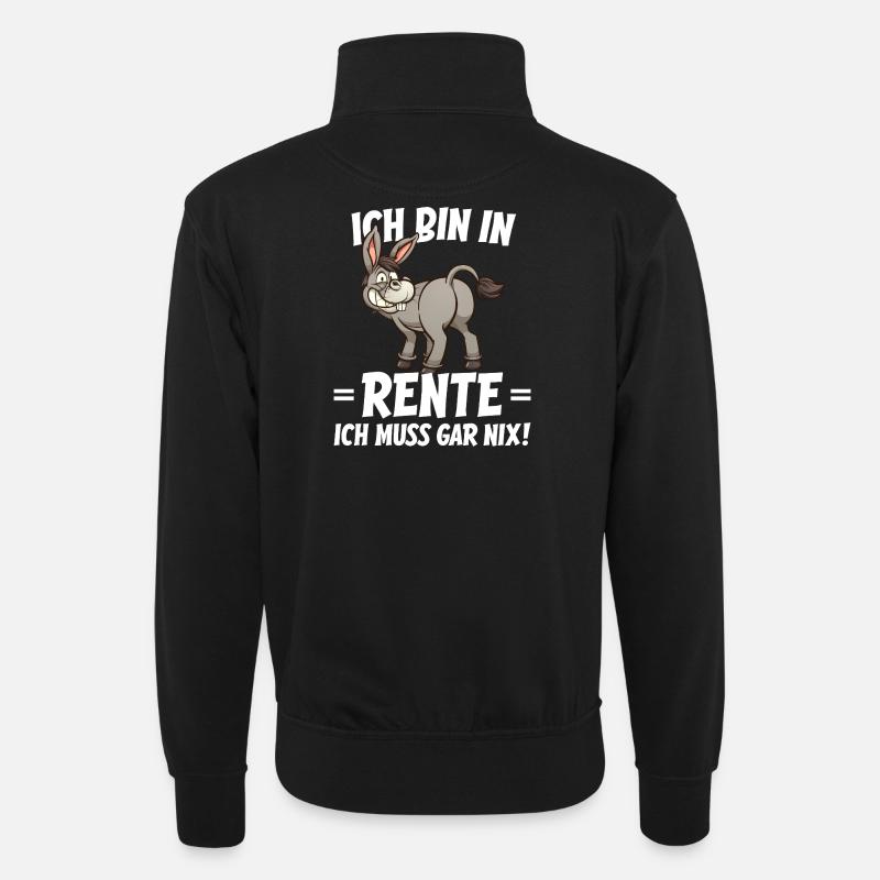 I'm Retired Humor Saying - Unisex sweater with zip collar - black