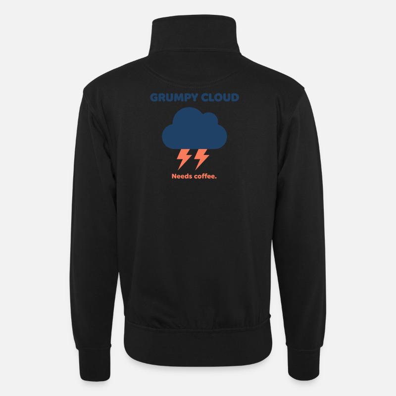 Nuage Café - Unisex Pullover mit Zip-Kragen - Schwarz