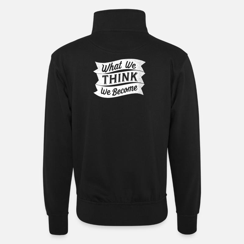 ce que nous pensons devenir - Sweat col montant zippé unisexe - noir
