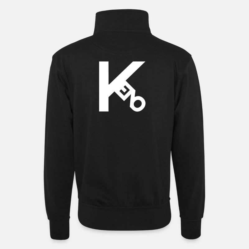 Keno weiss - Unisex Pullover mit Zip-Kragen - Schwarz