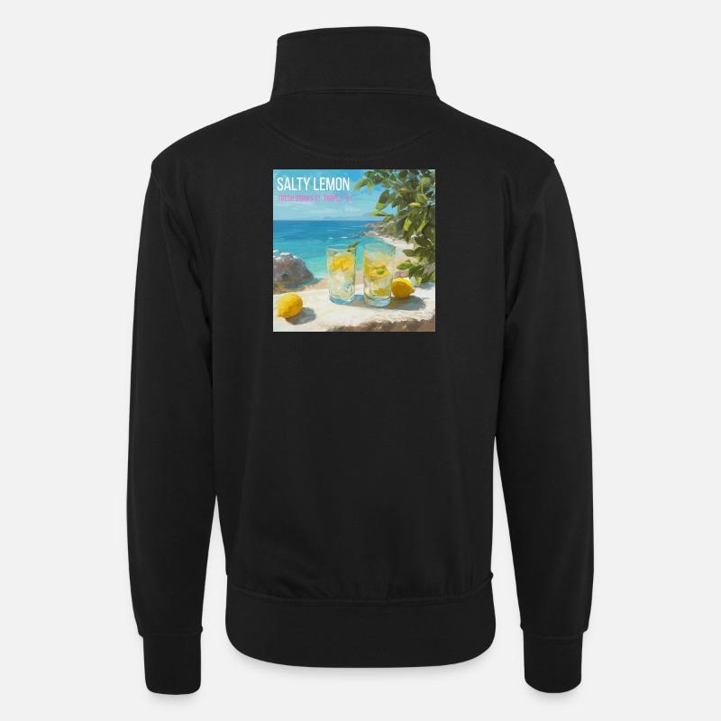 Salty Lemon Strandzauber 87 - Unisex Pullover mit Zip-Kragen - Schwarz
