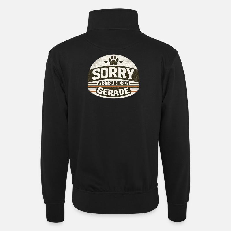 Sorry wir Trainieren gerade - Unisex Pullover mit Zip-Kragen - Schwarz