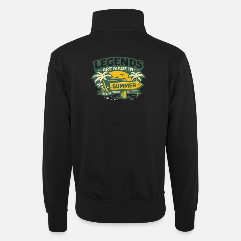 Légendes en été - Sweat col montant zippé unisexe - noir