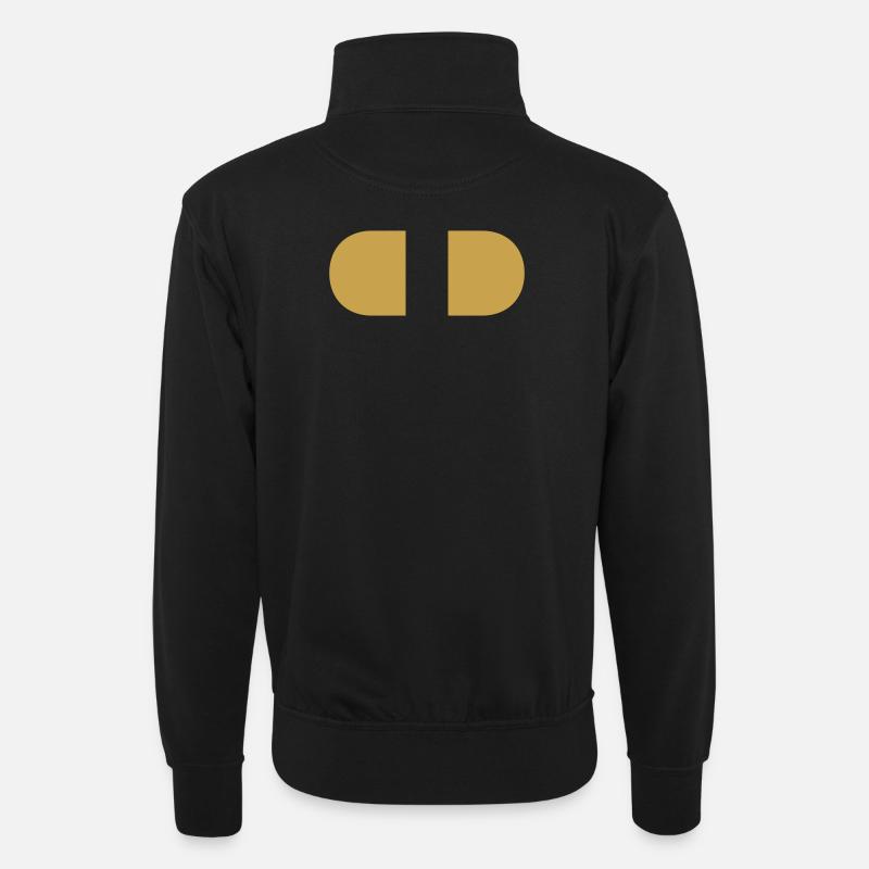controller-split-gold - Unisex Pullover mit Zip-Kragen - Schwarz