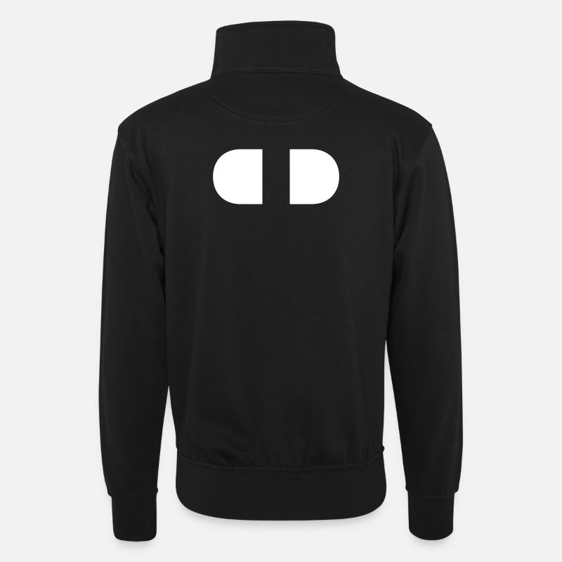 Controller-Split-White - Unisex sweater with zip collar - black