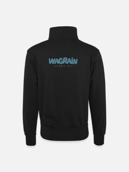 Wagrain Après-Ski Wintersport (Blau) - Unisex Pullover mit Zip-Kragen - Schwarz