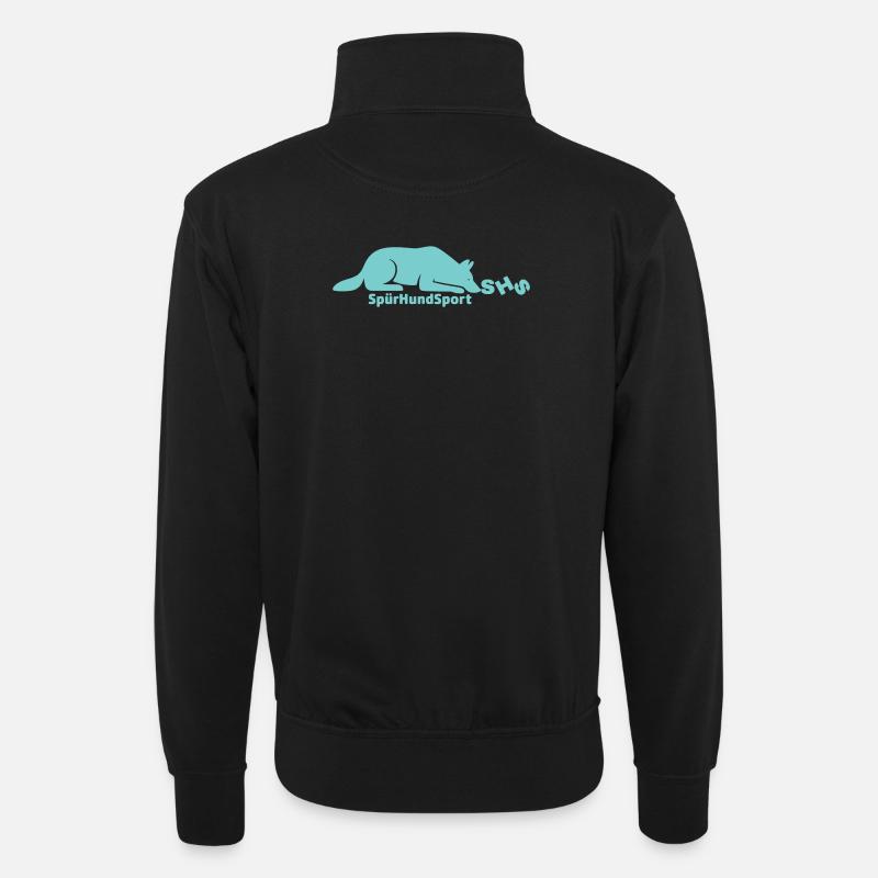 SHS Logo mint - Unisex Pullover mit Zip-Kragen - Schwarz