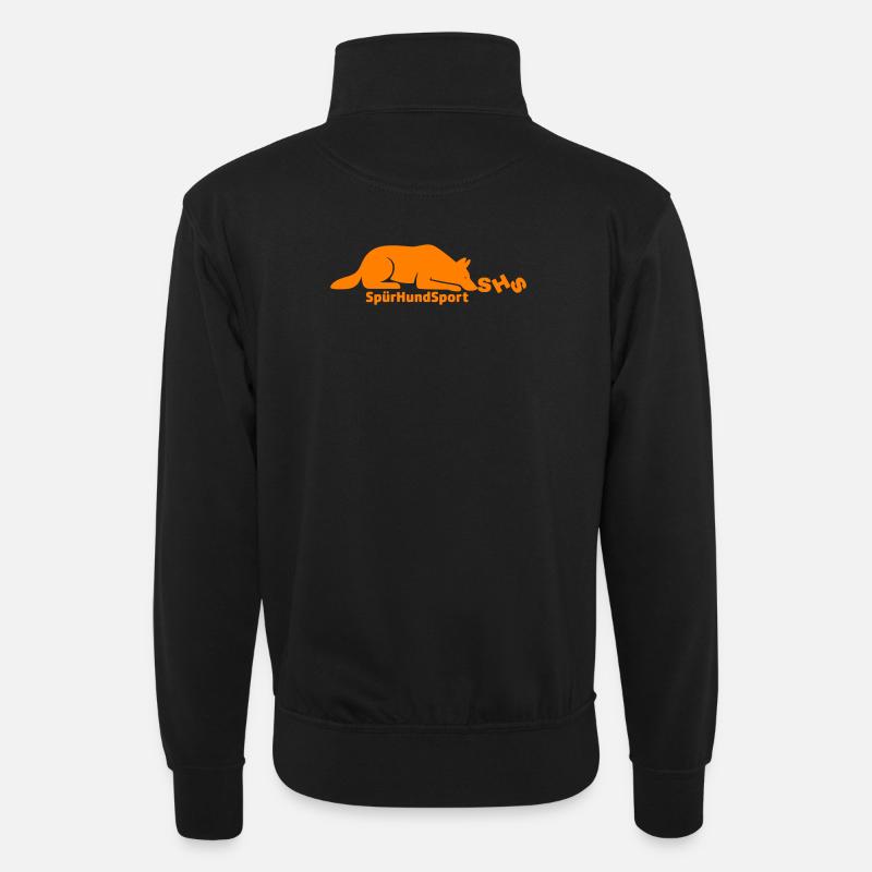 SHS Logo orange - Unisex Pullover mit Zip-Kragen - Schwarz