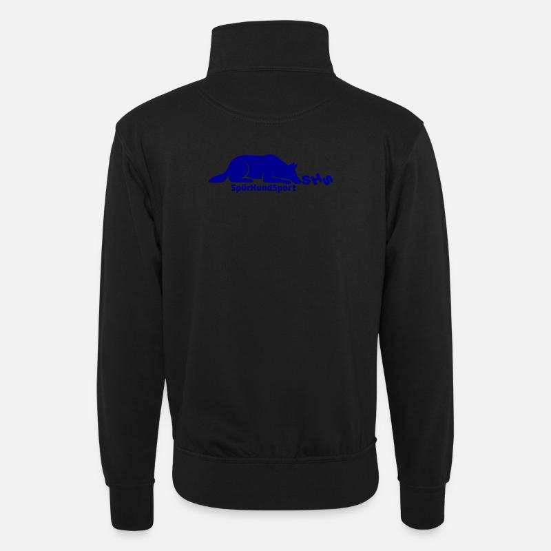 SHS Logo dunkelblau - Unisex Pullover mit Zip-Kragen - Schwarz