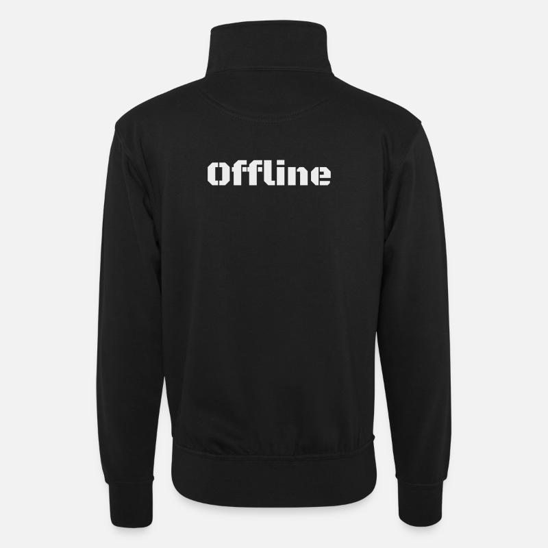Offline - Unisex sweater with zip collar - black