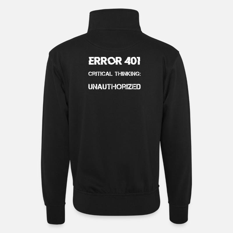 Verschwörungstheorie - Unisex Pullover mit Zip-Kragen - Schwarz