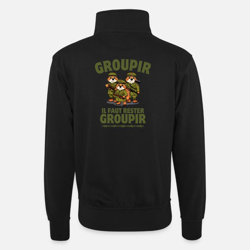 siebte Firma, die siebte Kompanie, Tassin - Unisex Pullover mit Zip-Kragen - Schwarz