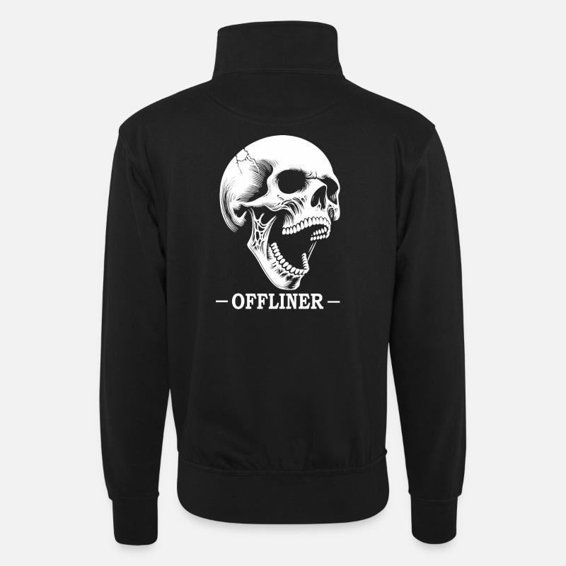 Crâne en pleurs - Sweat col montant zippé unisexe - noir