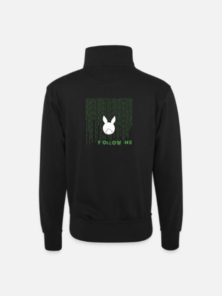 white rabbit - Unisex sweater with zip collar - black