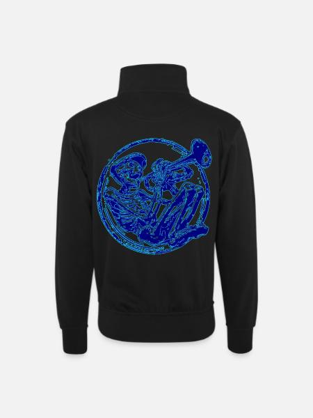 der kleine Trompeter - Unisex Pullover mit Zip-Kragen - Schwarz