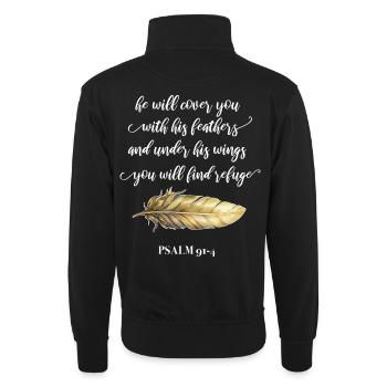 Christliches Zitat - Unisex Pullover mit Zip-Kragen - Schwarz - Hinten