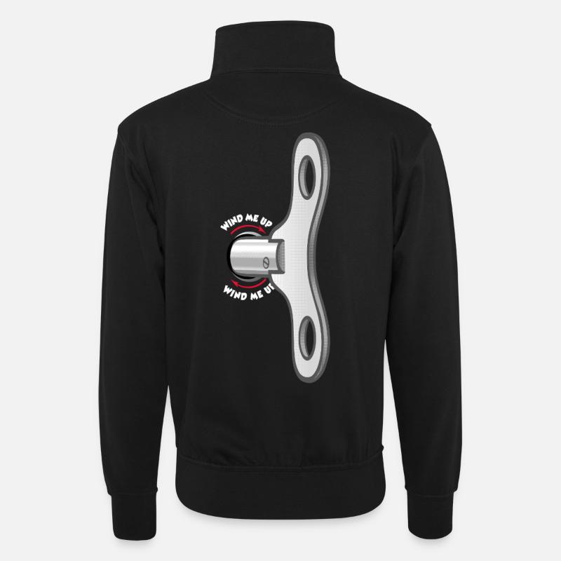 Zieh mich auf - Unisex Pullover mit Zip-Kragen - Schwarz
