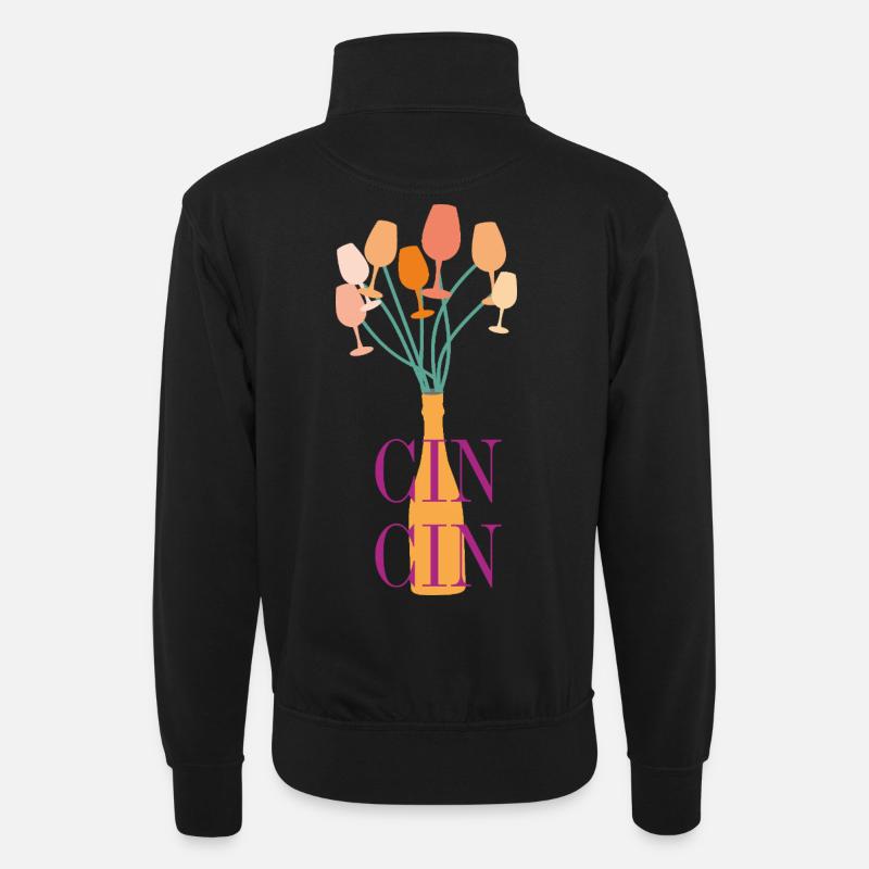 Typographie de l’apéritif - Sweat col montant zippé unisexe - noir