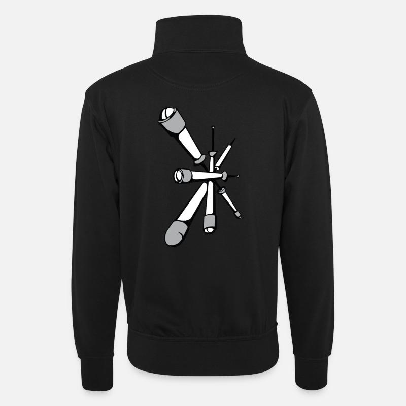 Pompfen - Unisex Pullover mit Zip-Kragen - Schwarz