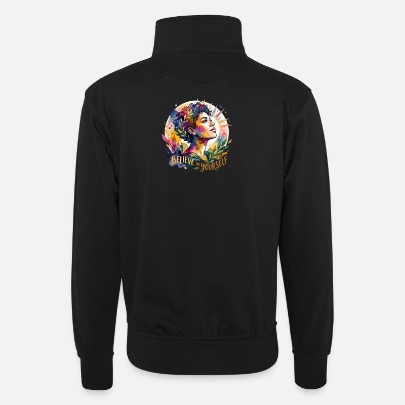 Portrait de Croyez en vous - Sweat col montant zippé unisexe - noir