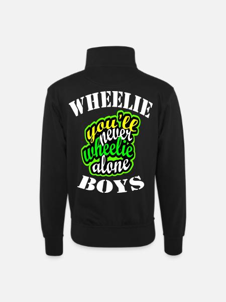 Wheelie - Unisex Pullover mit Zip-Kragen - Schwarz