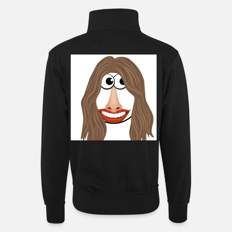 Coole frau - Unisex Pullover mit Zip-Kragen - Schwarz