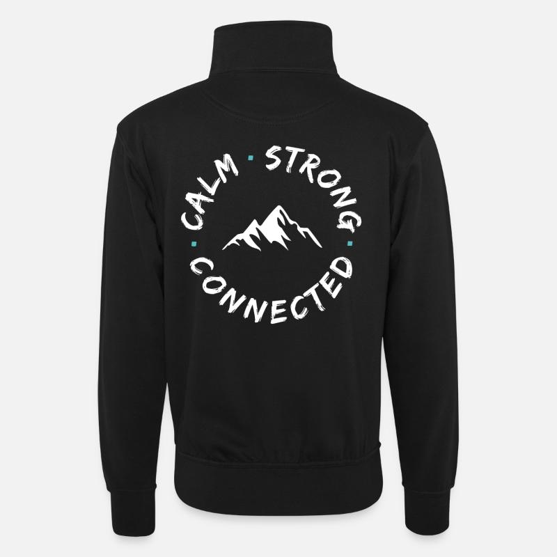 Bergverbindung Kreislogo - Unisex Pullover mit Zip-Kragen - Schwarz