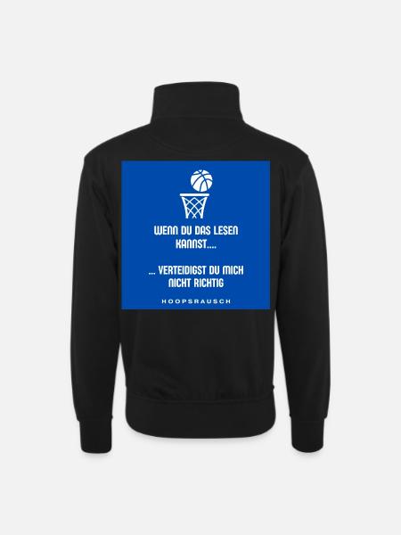 Lesen oder Verteidigen Spruch Hoopsrausch - Unisex Pullover mit Zip-Kragen - Schwarz