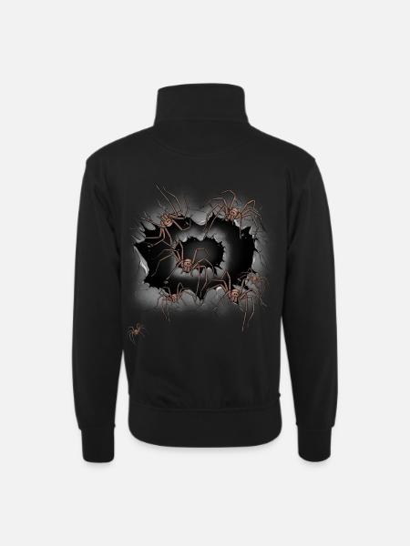 araignées araignées Halloween - Sweat col montant zippé unisexe - noir