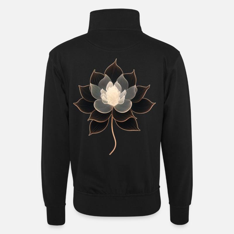 Lotus - Sweat col montant zippé unisexe - noir