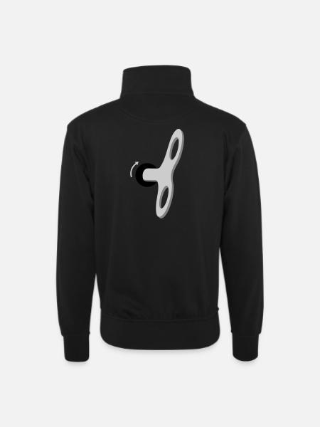Humans are a machine - Unisex sweater with zip collar - black