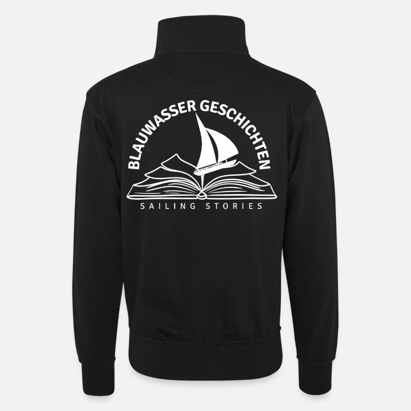 Blauwassergeschichten Logo - Unisex Pullover mit Zip-Kragen - Schwarz