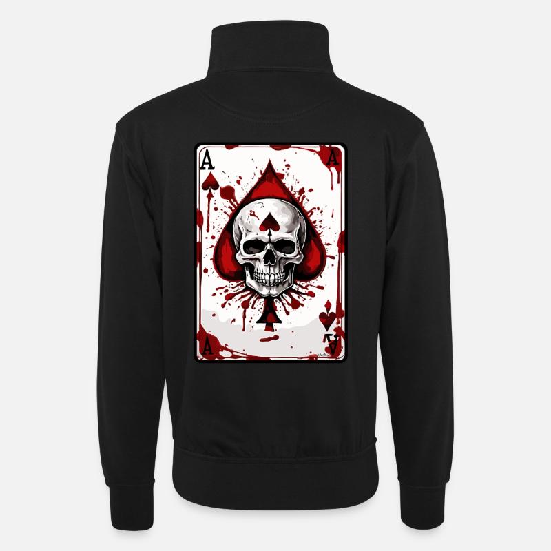 ASS - Unisex Pullover mit Zip-Kragen - Schwarz