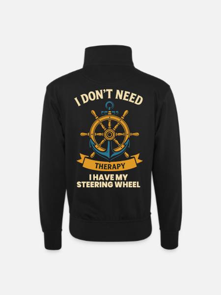 Funny saying ship-boat-captain - Unisex sweater with zip collar - black