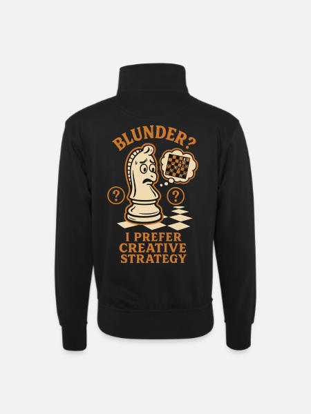 Blunder Creative Strategy Chess Player - Unisex sweater with zip collar - black