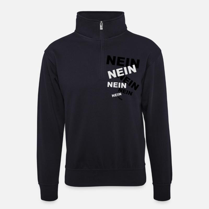 NEIN! - Unisex Pullover mit Zip-Kragen - Dunkelnavy
