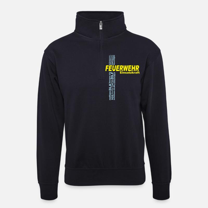 Feuerwehr Einsatzkraft - Unisex Pullover mit Zip-Kragen - Dunkelnavy