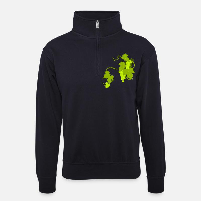 Weinreben - Unisex Pullover mit Zip-Kragen - Dunkelnavy