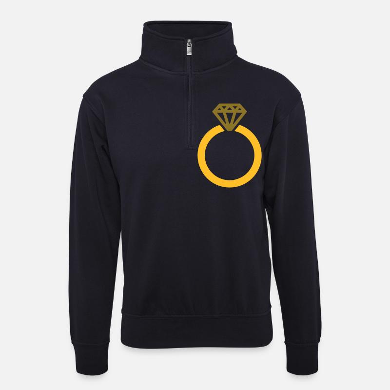 Ring - Unisex Pullover mit Zip-Kragen - Dunkelnavy