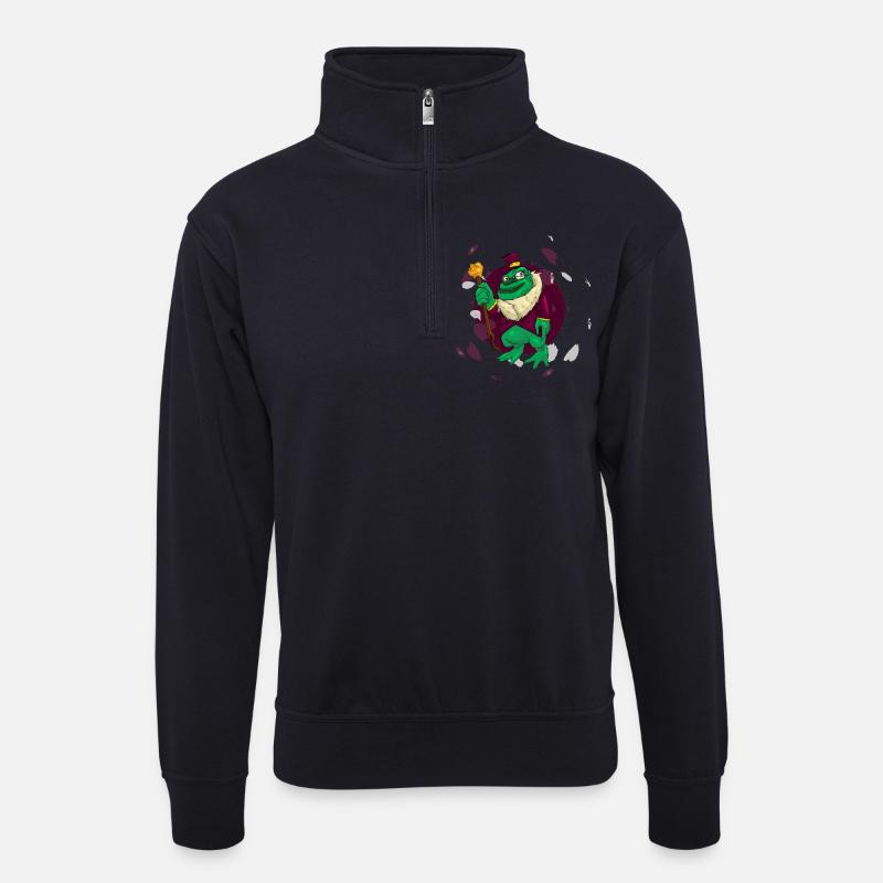 Alfrog - Unisex Pullover mit Zip-Kragen - Dunkelnavy