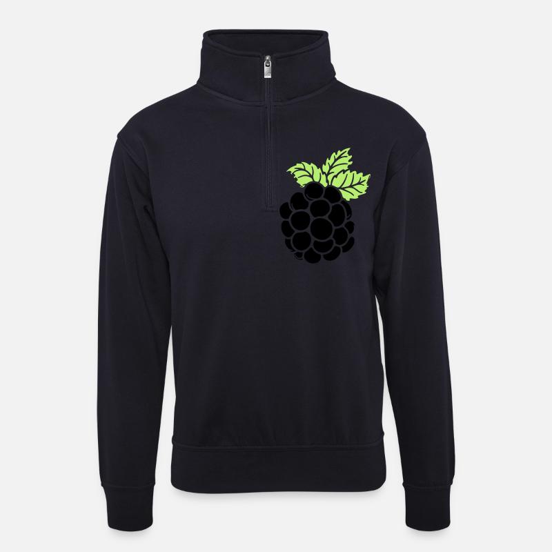 blackberry - Unisex Pullover mit Zip-Kragen - Dunkelnavy